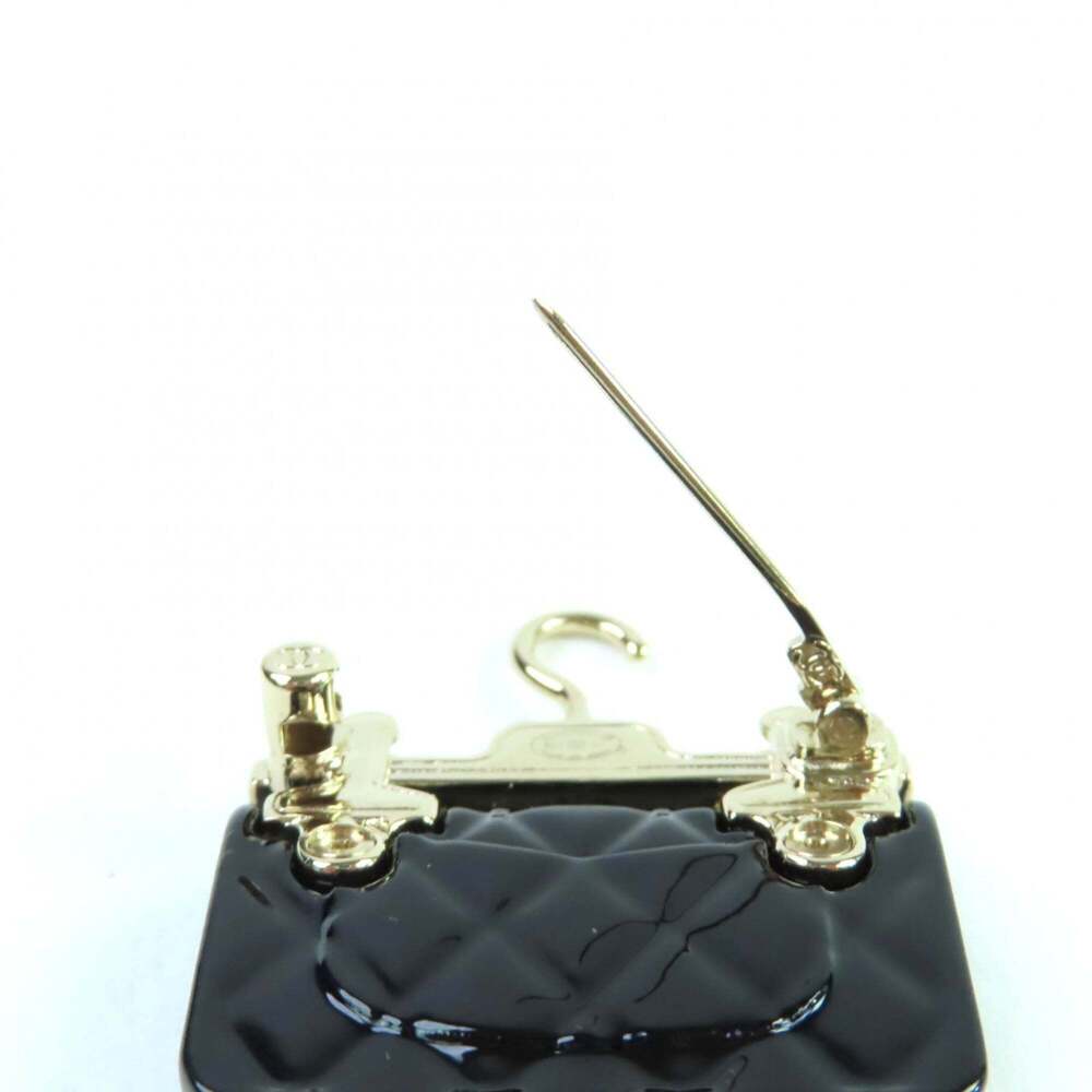 CHANEL Authentic Black Pearl Logo Brooch - Picture 6 of 8